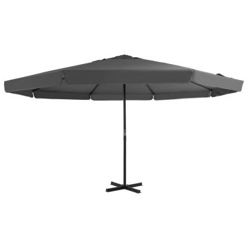 vidaXL Umbrelă de soare cu stâlp aluminiu, antracit, 500 cm