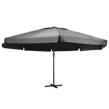 vidaXL Umbrelă de soare de exterior, stâlp aluminiu, antracit, 600 cm