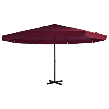 vidaXL Umbrelă de soare de exterior stâlp aluminiu roșu bordo 500 cm