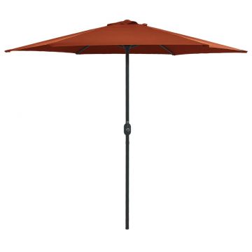 vidaXL Umbrelă de soare cu stâlp aluminiu, cărămiziu, 270x246 cm