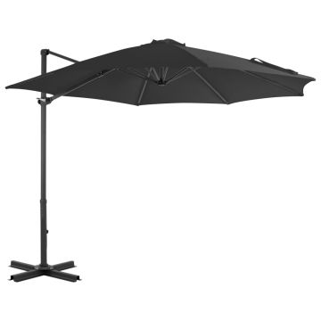 vidaXL Umbrelă în consolă cu stâlp din aluminiu, antracit, 300 cm