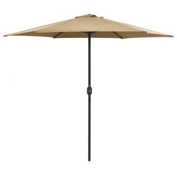 vidaXL Umbrelă de soare cu stâlp din aluminiu, taupe, 270x246 cm