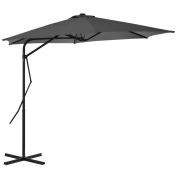 vidaXL Umbrelă de soare de exterior, stâlp din oțel, antracit, 300 cm