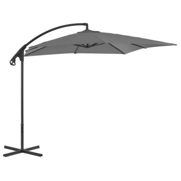 vidaXL Umbrelă în consolă cu stâlp din oțel, antracit, 250x250 cm