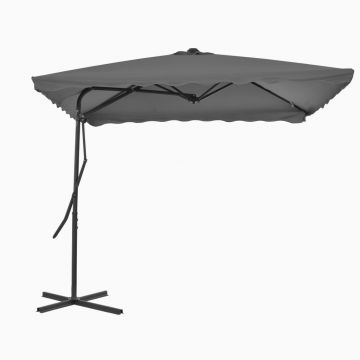 vidaXL Umbrelă soare de exterior, stâlp din oțel, antracit, 250x250 cm