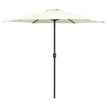 vidaXL Umbrelă de soare grădină stâlp aluminiu alb nisipiu 270x246 cm