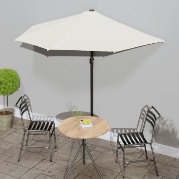 vidaXL Umbrelă de soare pentru balcon tijă aluminiu nisipiu 270x144cm