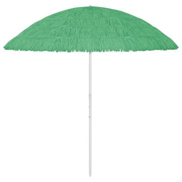 vidaXL Umbrelă de soare de plajă Hawaii, verde, 300 cm