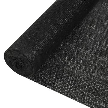 vidaXL Plasă protecție intimitate, negru, 1x10 m, HDPE, 195 g/m²