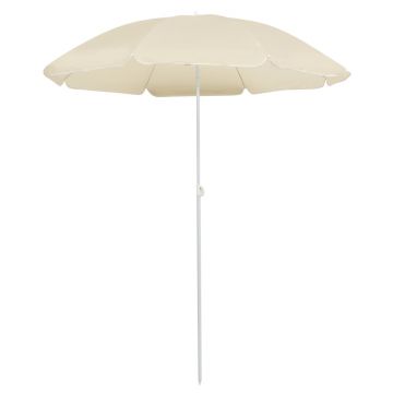 vidaXL Umbrelă de soare de grădină, stâlp din oțel, nisipiu, 180 cm