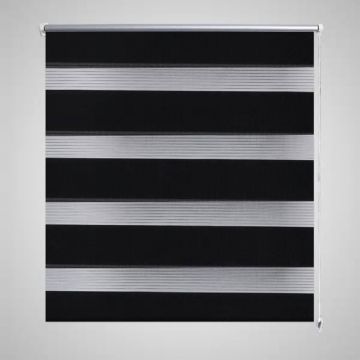 Jaluzea tip zebră, 70 x 120 cm, negru