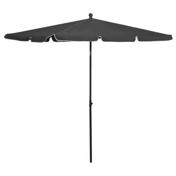 vidaXL Umbrelă de grădină cu stâlp, antracit, 210x140 cm