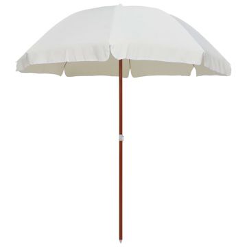 vidaXL Umbrelă de soare cu stâlp din oțel, nisipiu, 240 cm