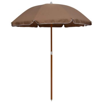 vidaXL Umbrelă de soare de grădină, stâlp din oțel, taupe, 180 cm