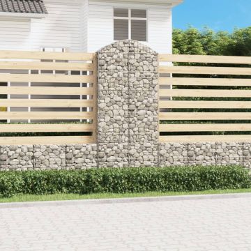 vidaXL Coș gabion arcuit, 100x30x220/240 cm, fier galvanizat