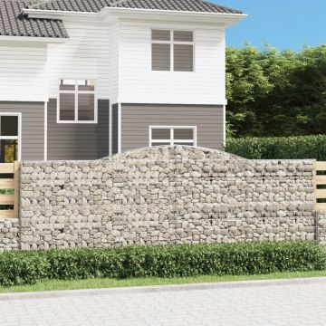 vidaXL Coș gabion arcuit, 400x30x140/160 cm, fier galvanizat