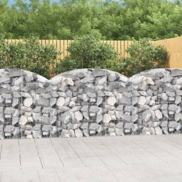 vidaXL Coș gabion arcuit, 150x50x100/120 cm, fier galvanizat