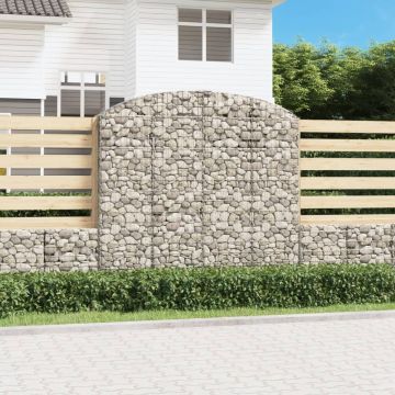 vidaXL Coș gabion arcuit, 200x30x180/200cm, fier galvanizat