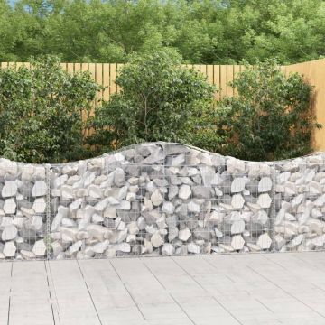 vidaXL Coș gabion arcuit 200x30x80/100 cm fier galvanizat