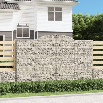 vidaXL Coș gabion arcuit, 300x30x180/200 cm, fier galvanizat