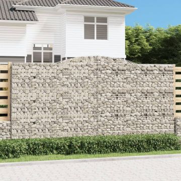 vidaXL Coș gabion arcuit 400x30x200/220 cm fier galvanizat