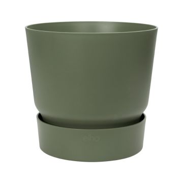 Ghiveci Elho Greenville Round, plastic, verde, diametru 30 cm, 23.3 cm