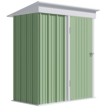 Casute de gradina de mici dimensiuni, din otel,cu usa cu blocare, 161x95x163/181cm, verde | Aosom Romania