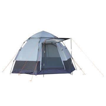 Outsunny Cort de Camping cu 4 Locuri, Deschidere Automată și Accesorii Incluse, Cort de Călătorie, 2.6x2.6x1.5 m Gri | Aosom Romania