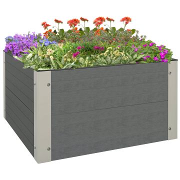 Outsunny Kit de Jardinieră Înaltată de Exterior cu Bază Deschisă și Colțuri din Aluminiu, Perfect pentru Cultivarea în Curte | Aosom Romania