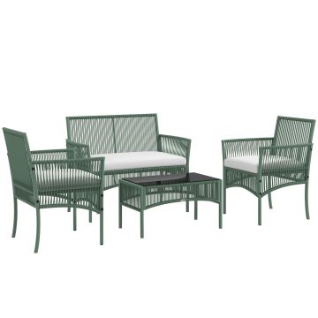 Outsunny Set de Mobilier pentru Curte, Verde Inchis