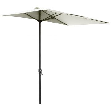 Outsunny Umbrelă de Perete Semicirculară Maro, cu Manivelă, Design Spațiu-Eficient pentru Terasă și Balcon, Φ270x245cm | Aosom Romania