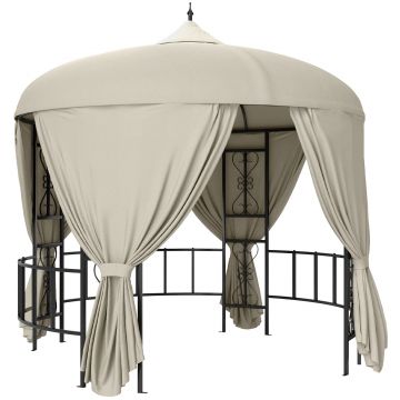 Outsunny Foisor de Gradina Rotund de 3(m), Gazebo Elegant | Aosom Romania