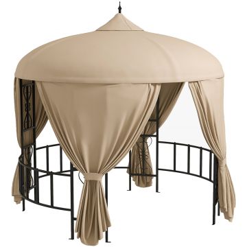 Outsunny Foisor de Gradina Rotund de 3(m), Gazebo Elegant | Aosom Romania