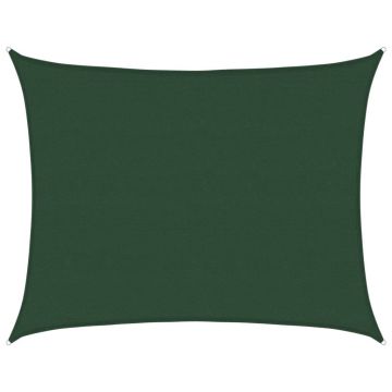 vidaXL Pânză parasolar, verde închis, 6x7 m , HDPE,160 g/m²