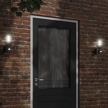vidaXL Lampă exterioară de perete cu senzor, negru, oțel inoxidabil