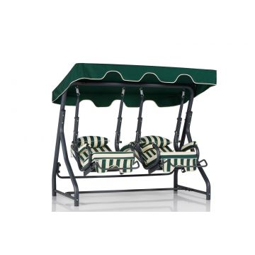 Balansoar de gradina cu 2 locuri Leagan Separat, Alb, Verde, Bej, 200 x 165 x 110 cm