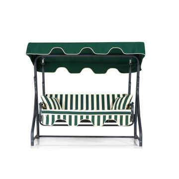 Balansoar de gradina cu 3 locuri Azra, Verde, 200 x 165 x 110 cm