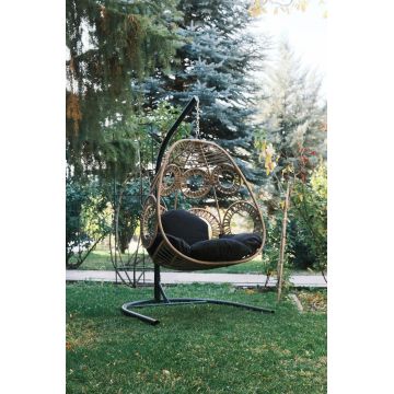 Balansoar de Gradina cu un singur loc Naso, Negru, 110 X 196 X 110 Cm