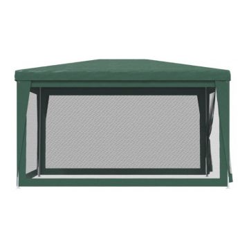 Cort de petrecere cu 4 pereti din plasa, verde, 3x4 m, hdpe