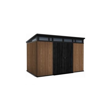 Magazie de grădină din plastic Keter Signature Venetian Brown Penthouse 11.7, 279 cm x 216cm, cod 259825