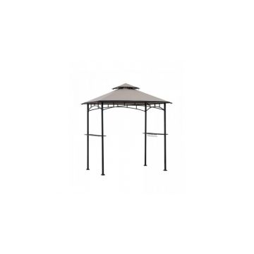 Pavilion gazebo din otel pentru gratar cu copertina Sunjoy Linas 244cm x 152cm negru/gri A103002201