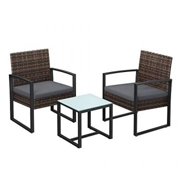 Set masa si scaune de gradina Songmics Gri 57.5x53x76 cm