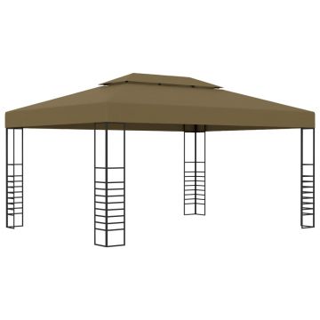 vidaXL Pavilion de grădină, gri taupe, 3 x 4 m, 180 g/m²