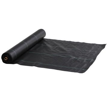 Outsunny Folie pentru Mulcire 60g/m², Respirabilă și Anti-UV din Polipropilena, 100x2 m, Negru | Aosom Romania