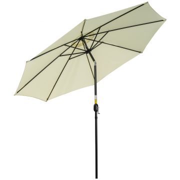 Outsunny Umbrelă de Grădină Înclinabilă, cu Manivelă și Tijă Demontabilă, din Metal și Poliester, Ø295x250 cm, Albastru | Aosom Romania