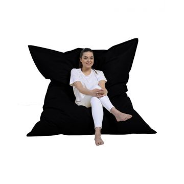 Fotoliu de Grădină tip Bean Bag Model Giant Pillow 140x180, Negru