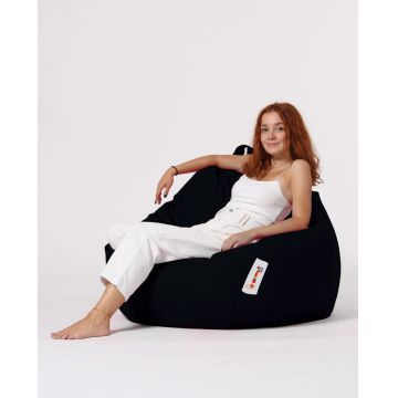 Fotoliu de Grădină tip Bean Bag Model Premium XXL, Negru