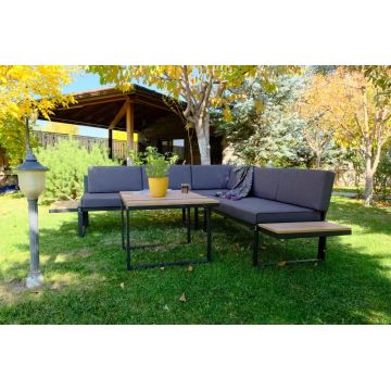 Set de gradina Mers Corner Natural 210x78x210 cm