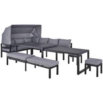 Set mobilier terasă 19 piese  360/65/152/200 cm