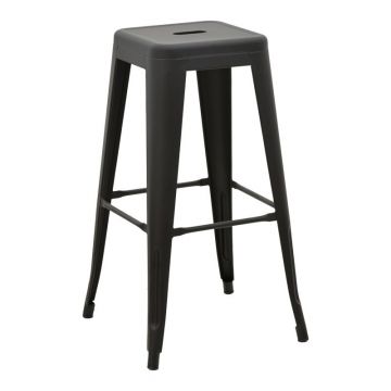 Taburet de bar pentru exterior, Model Utopia, culoare negru, Polipropilena, 42x42x76 cm